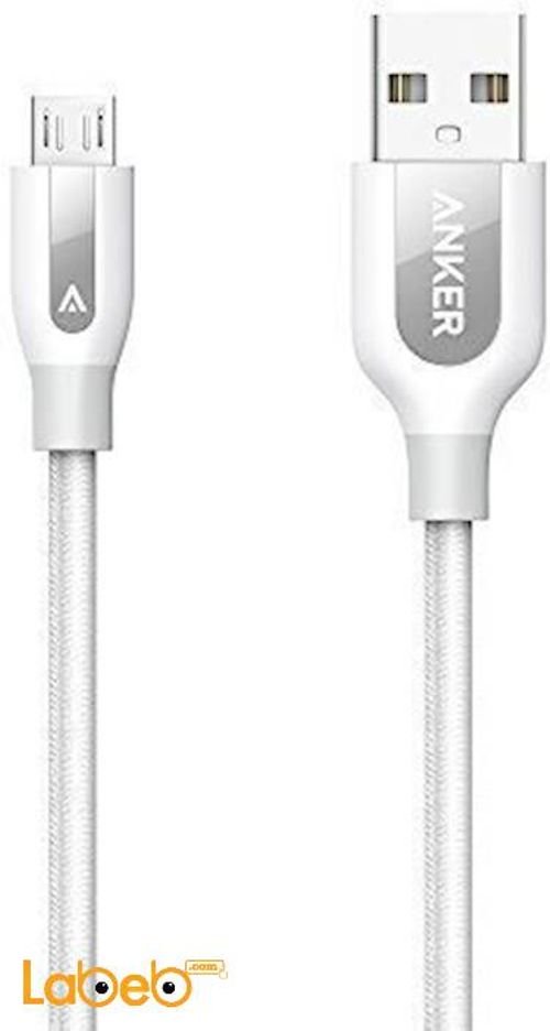 Anker PowerLine+ Micro USB - 0.9m - White color - A8142H21