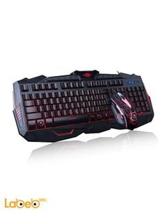 Marvo led backlit wired keyboard and mouse gaming - Black - KM400