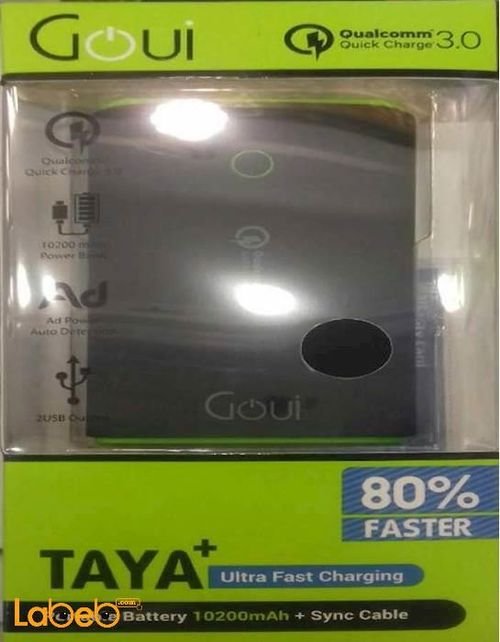 Goui Taya+ 2USB portable battery - 10200mAh - black - G-EBQ12K01K