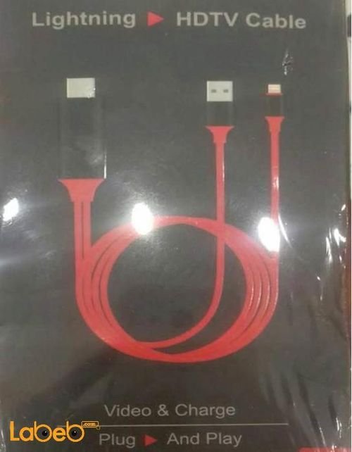 Lightning to HDTV cable - for iPhone and iPad devices - 2m - Red