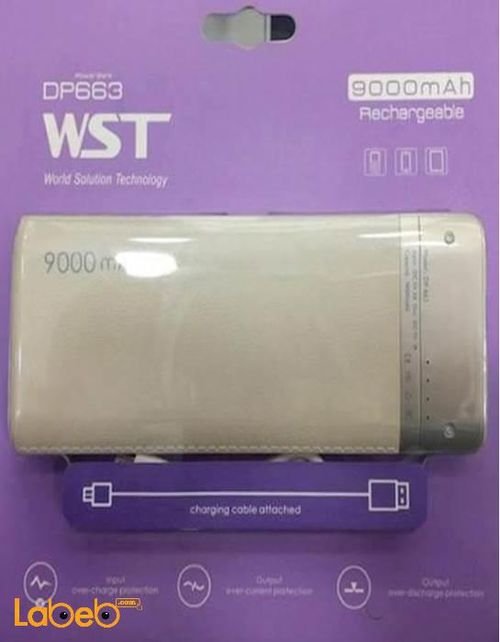 Wst powerbank - 9000 mAh - white color - Dp663 model