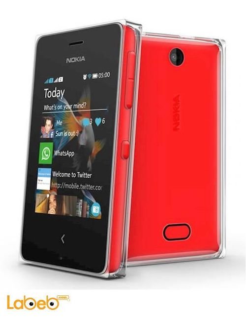 Nokia Asha 500 mobile - Dual SIM - 3.2inch - 5MP - Red - RM-934