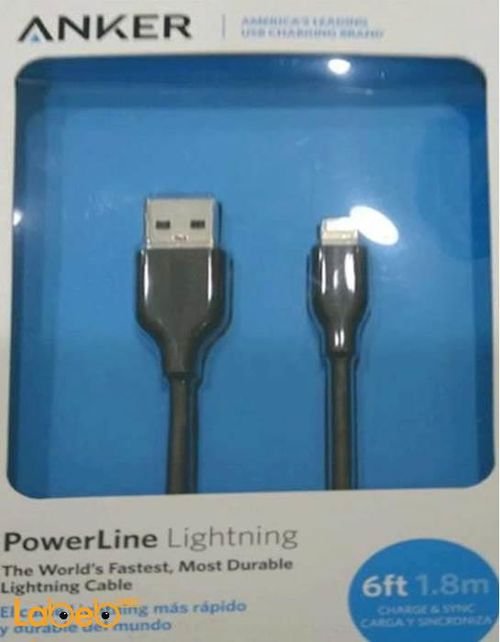 Anker powerline Lighting cable - 1.8m - Black - A8112H11