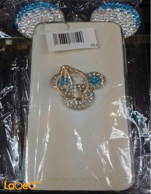 back cover for iPhone 6 plus smartphone - White with Crystal