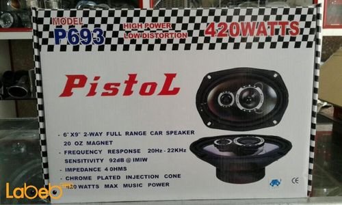 سماعات سيارة Pistol - حجم 6 انش - 420 واط - أسود - موديل P693