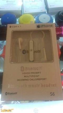 Bluetooth CSR4.1 music headset - unevirsal - White - S6 model