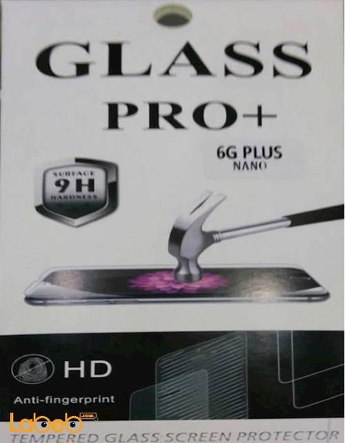 لصقة حماية لشاشة أيفون 6 بلس Glass pro+ - سطح 9H - لون شفاف