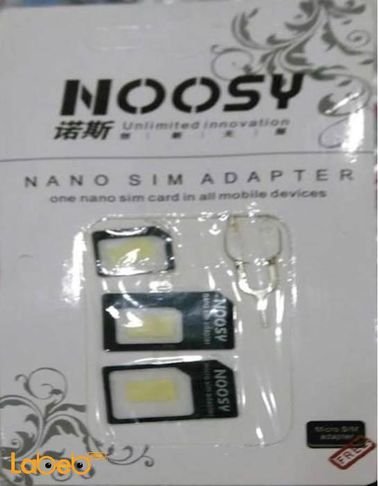 محول نانو سيم NOOSY - مناسب لكل أجهزة الموبايلات - أبيض وأسود