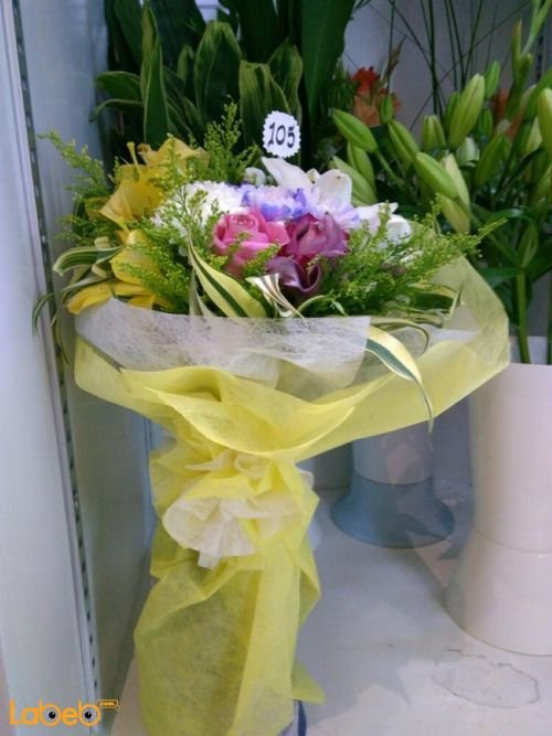 Natural flowers bouquet - White Pink & yellow - beautiful colors