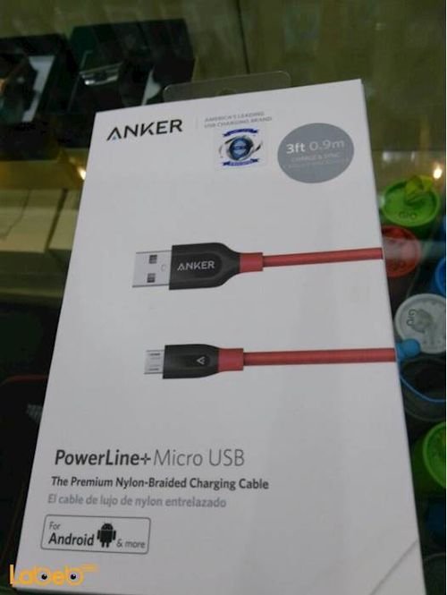 Anker PowerLine+ Micro USB - 0.9m - Red color - A8142H91