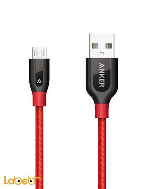 Anker PowerLine+ Micro USB - 0.9m - Red color - A8142H91
