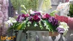 Natural flowers bouquet - table decoration - White Pink Purple