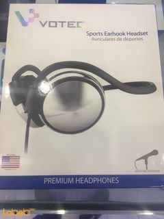 Votec Sports Earhook Headset - with mic - 1.2m - Black - HD007