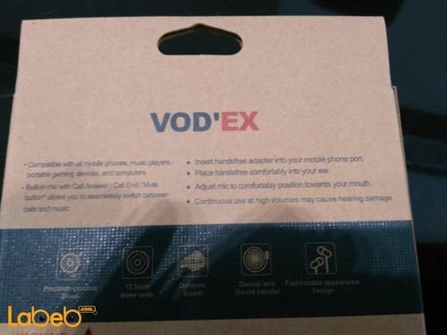 Vod'ex headphones - for all devices - microphone - Colored cloth