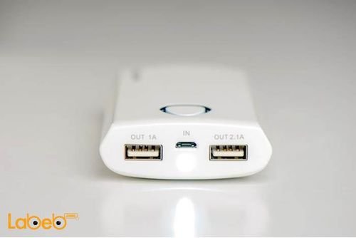 Wopow Power Bank - 7800mAh - 2 USB ports - White color - PD503