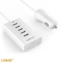 Anker PowerDrive5 - 5-Port USB Car Charger - White color