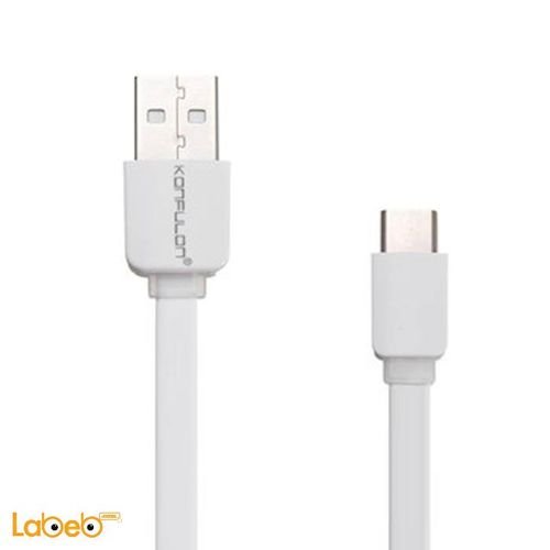 Konfulon USB cable - 1.2m - 2.1A - White color - S33 model