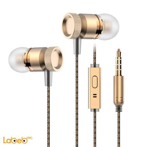 Konfulon earphones - Universal - With microphone - Gold - iNA8