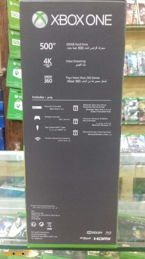 Microsoft Xbox One S Game Pad & Console - 500GB - White - 1618