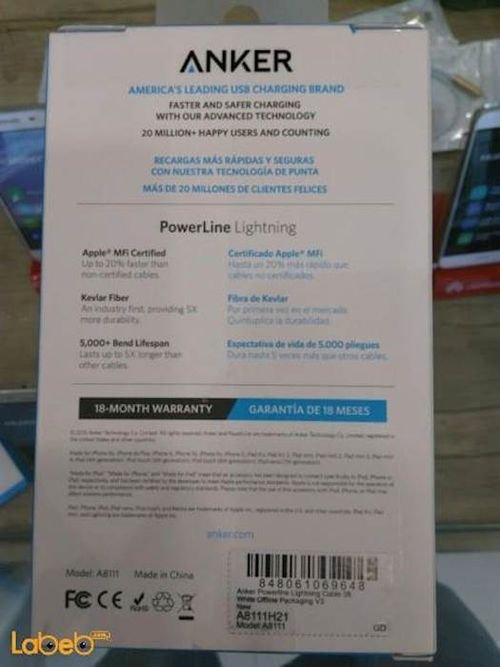 Anker Micro USB - iPod iPhone iPad - 0.9m - White - A8111H21