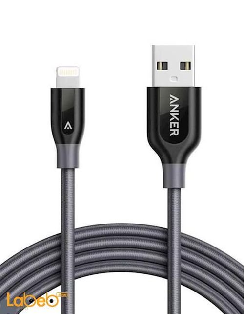Anker PowerLine+ Lightning cable - 1.8m - Grey - A81220A1