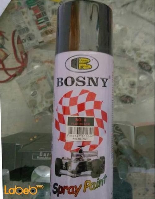 بخاخ طلاء للسيارة Bosny - أكريليك 100% - لون أسود