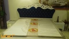 غرفة نوم - 7 قطع - خشب ماليزي - رمادي وكحلي - سرير بمقاس 2*2 متر