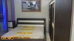 غرفة نوم - 7 قطع - خشب ماليزي - لون بني وبيج - سرير بمقاس 2*2 متر