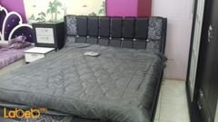 غرفة نوم - 7 قطع - خشب ماليزي - أسود وفضي - سرير بمقاس 2*2 متر