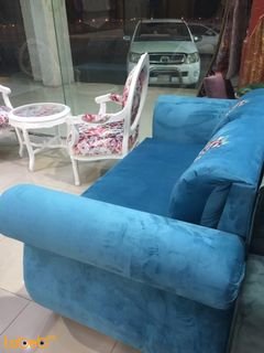 Fabric Sofa Set - 4 pieces Separated - 7 seats - table - Blue