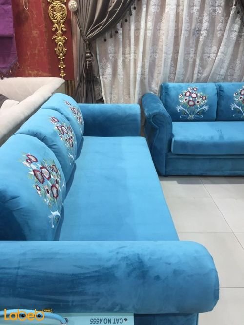 Fabric Sofa Set - 4 pieces Separated - 7 seats - table - Blue