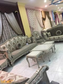 Sofa Set - 5 pieces - 9 seats - Turkish Fabric - gray color
