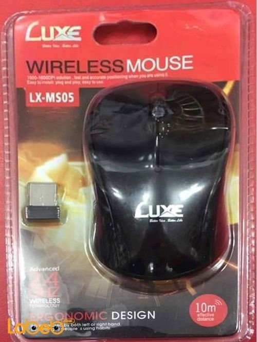 LUXE Wireless Mouse - 10m - 2.4Ghz - black color - LX-MS05