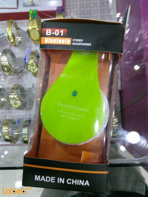 Bluetooth Stereo Wireless Headphone - 10m - green color - B-01