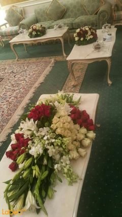 Natural colored flowers - for table meetings - White and red