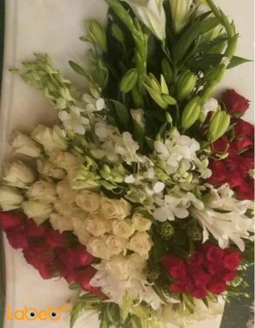 Natural colored flowers - for table meetings - White and red