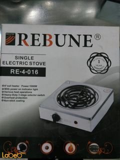 Rebune single electric stove - 1000W - White - RE_4_016 model