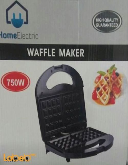 Home Electric Waffle Maker - 750W - black color - HWM-488
