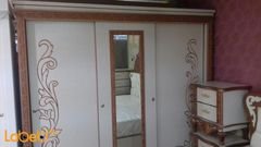 Bedroom - 7 pieces - Malaysian Wood - bed 2x2m - Copper & white