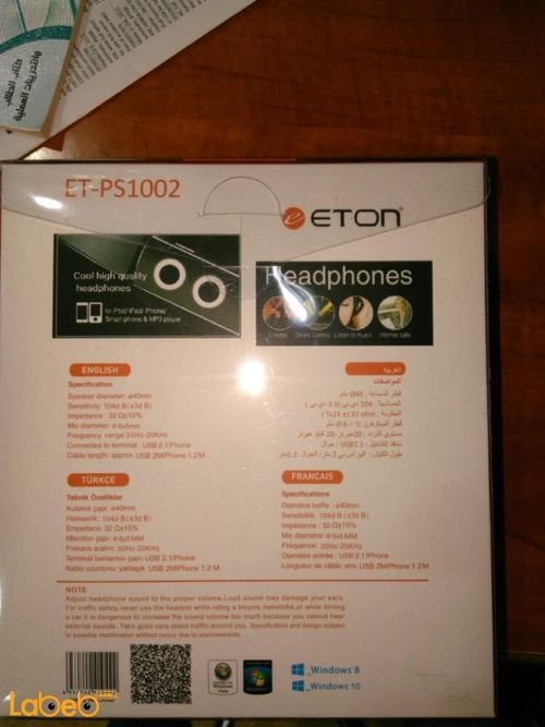 ETON Headphones - black colour - ET_PS1002 Model
