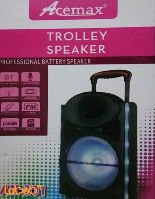 Acemax trolley speaker - USB/AUX Port - Black color - AM_201