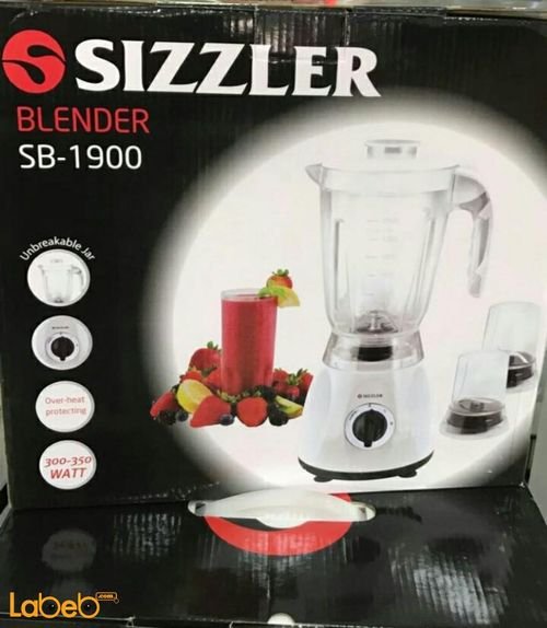 Sizzler Blender - 350Watt - Two mills - White color - SB-1900