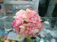 مسكة عروس - مصممة من الورود الاصطناعية - لون زهري