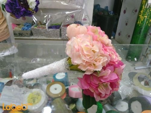 Bride handle - designed from Artificial flowers - Pink color