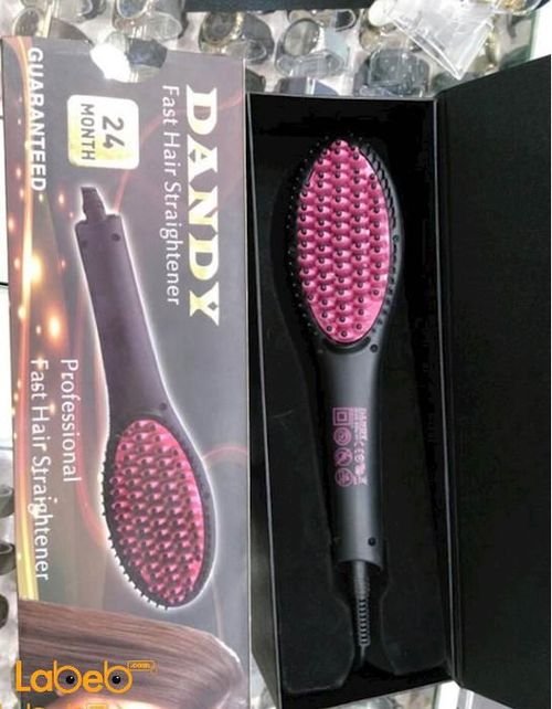 Dandy fast hair straightener - 40W - 230C - Black and Pink