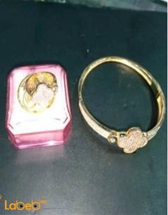 Van Cleef bracelet - with ring - golden color - crystal inlaid