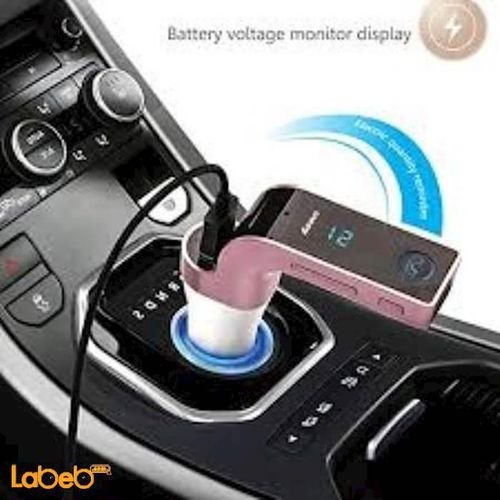 CARG7 Multifunction Handsfree Bluetooth Car Kit charger - black&pink
