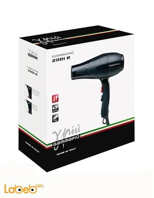 Gamma Piu Hair Dryer - 1800-2100W - Black color - R 2001