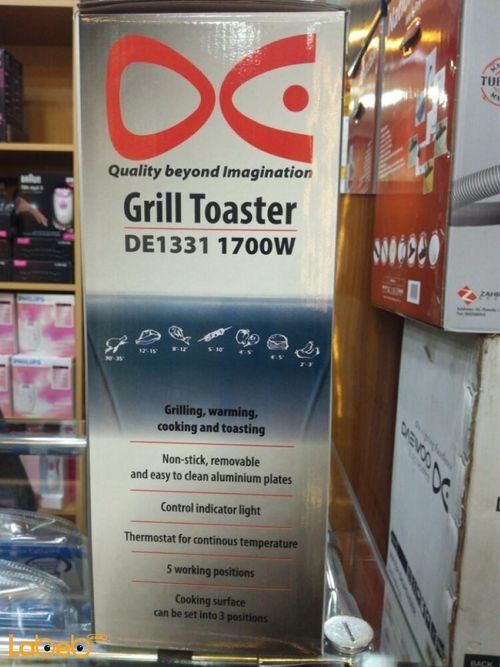 Daewoo Grill Toaster - 1700Watt - 5 working positions - DE1331