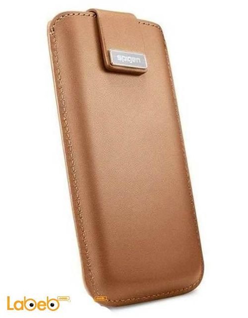 Spigen Cover - For iPhone 5 smartphone - Brown color - Magnetic